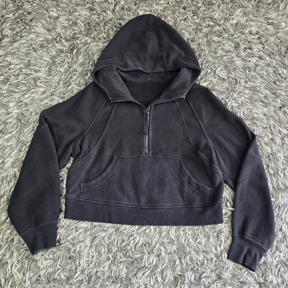 lululemon Scuba Oversized Half-Zip Hoodie Black LW3DM4S Womens XS/S